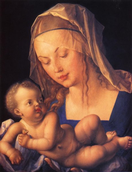 Virgin and Child with Half a Pear