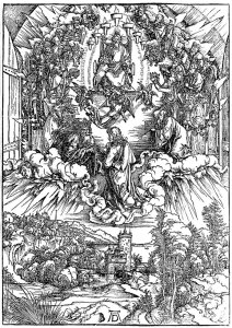 St.John in Clouds, Surrounded by 24 Elders around the Throne of God