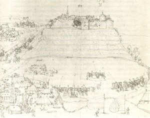 Hohenasperg siege by Georg von Frundsberg in war of Swabian federal versus Herzog Ulrich