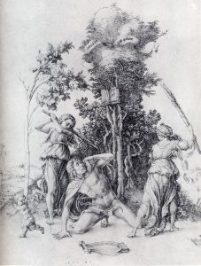 Orpheus Slain By Bacchantes  With A Boy Running Away