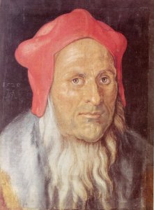 Portrait of a bearded man with red cap