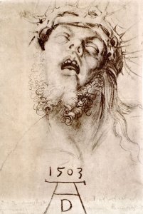 The dead Christ with the crown of thorns